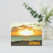 Aruba-Sonnenuntergang-Postkarte Postkarte (Stehend Vorderseite)
