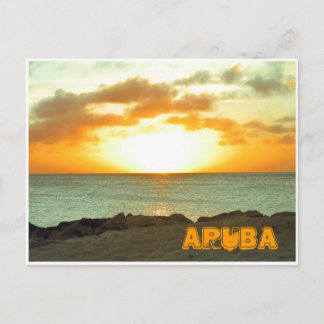 Aruba-Sonnenuntergang-Postkarte Postkarte