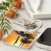 Aruba-Sonnenuntergang Schlüsselanhänger (Vorderseite rechts)