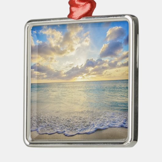 Aruba-Sonnenuntergang über beweglichem Meer Ornament Aus Metall (Links)