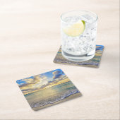 Aruba-Sonnenuntergang über beweglichem Meer Rechteckiger Pappuntersetzer (Vor Ort)