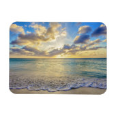 Aruba Sonnenuntergang über bewegtem Meer Magnet (Horizontal)