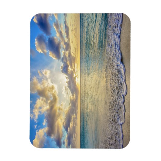 Aruba Sonnenuntergang über bewegtem Meer Magnet (Vertikal)