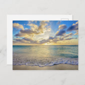 Aruba Sonnenuntergang über bewegtem Meer Postkarte (Vorne/Hinten)