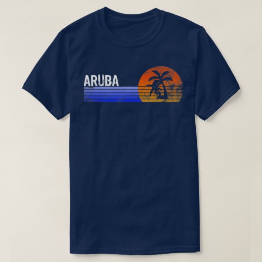 Aruba Souvenir Retro Sunset Tour Sommerurlaub T-Shirt (Design vorne)
