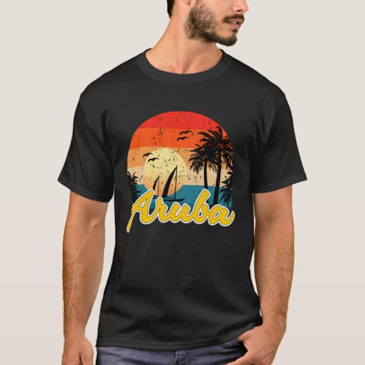 Aruba Souvenirs Caribbean Islands Vacation Vacay M T-Shirt (Vorderseite)