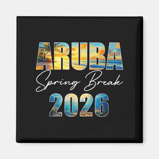 Aruba Spring Break 2026 Sommerferien Strand  Magnet (Vorne)