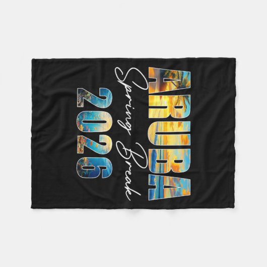 Aruba Spring Break 2026 Summer Vacation Beach  Fleecedecke (Vorderseite (Horizontal))