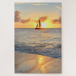 Aruba-Strand-Verein-Sonnenuntergang Puzzle