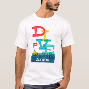 Aruba-Tauchen - buntes Unterwasseratemgerät T-Shirt