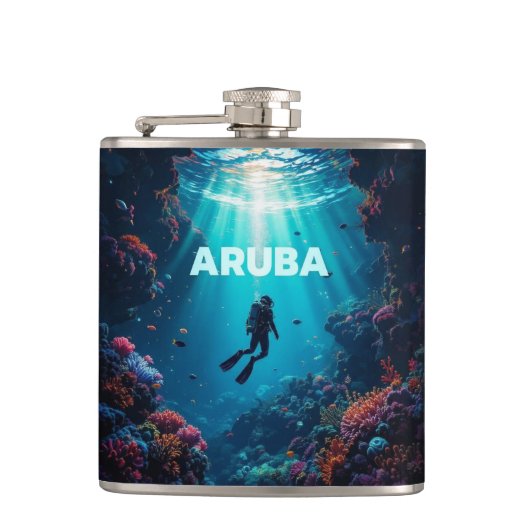 Aruba-Taucher Flachmann (Vorderseite)