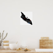 Aruba Trendy Peace Sign mit Aruban Map Poster (Küche)