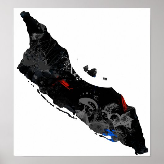 Aruba Trendy Peace Sign mit Aruban Map Poster (Vorne)