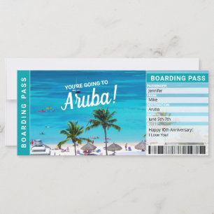 Aruba Überraschungsreise Bordkarte Geschenkticket