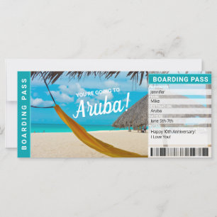 Aruba Überraschungsreise Bordkarte Geschenkticket