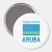 Aruba und Aruban Flag Blue Personalisierung Magnet (Vorderseite/Rückseite)