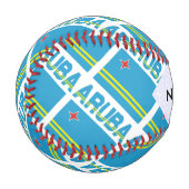 Aruba und Aruban Flag mit Ihrem Namen Baseball (Vorderseite Links)
