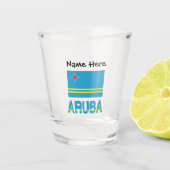 Aruba und Aruban Flag mit Ihrem Namen Shot Glass Schnapsglas (Vorderseite)