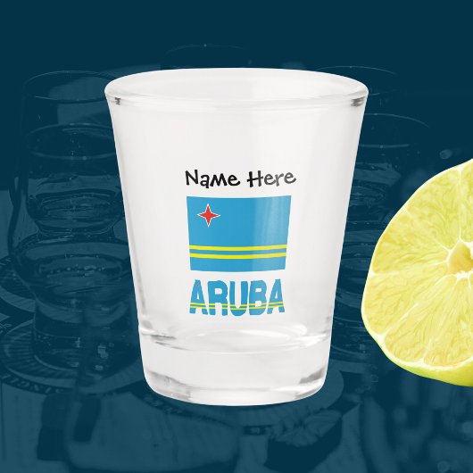Aruba und Aruban Flag mit Ihrem Namen Shot Glass Schnapsglas