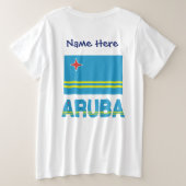 Aruba und Aruban Flag Personalisiert Große Größe T-Shirt (Design Rückseite)