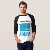 Aruba und Aruban Flag Personalisiert Lang geschlac T-Shirt (Vorne ganz)