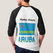 Aruba und Aruban Flag Personalisiert Lang geschlac T-Shirt (Rückseite)