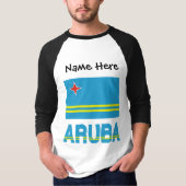 Aruba und Aruban Flag Personalisiert Lang geschlac T-Shirt (Vorderseite)