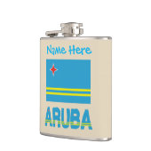 Aruba und Aruban-Flagge mit Personalisierten Flachmann (Links)