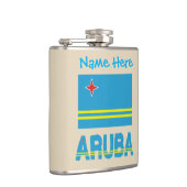 Aruba und Aruban-Flagge mit Personalisierten Flachmann (Rechts)