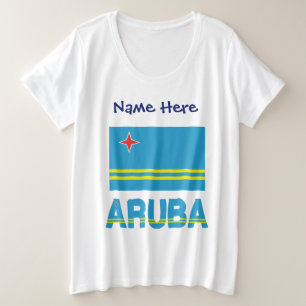 Aruba und Arubanische Flagge Personalisiert Große Größe T-Shirt
