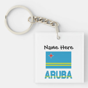 Aruba und Arubische Flagge Personalisiert Schlüsselanhänger