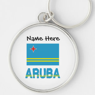 Aruba und personalisierte arubische Flagge Schlüsselanhänger