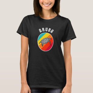 Aruba Urlaub Souvenir Farbenfrohe Bilder Retro Tur T-Shirt