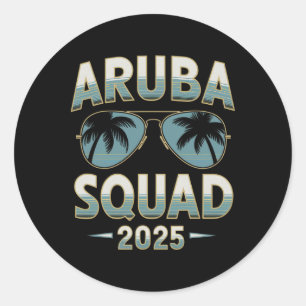 Aruba Urlaub Squad 2025 Matching Family Vacation Runder Aufkleber