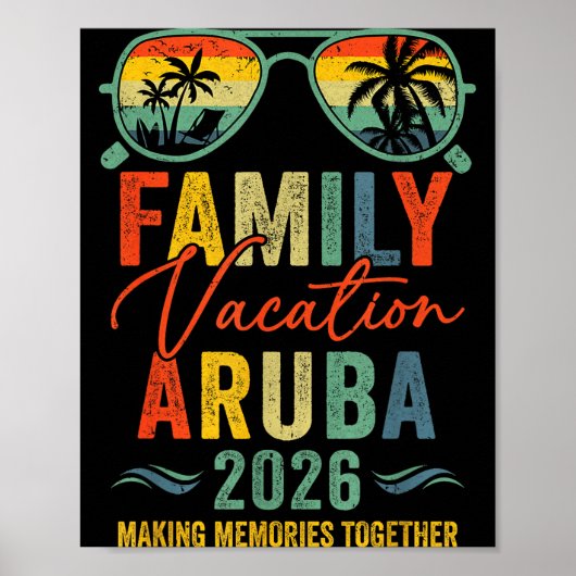 Aruba Vacation 2026 Matching Family Group Summer Poster (Vorne)