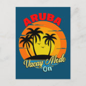 Aruba Vacay Modus auf Familienreise Postkarte (Vorderseite)
