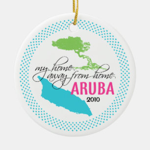 Aruba-Verzierung - mein Zuhause weg von Zuhause Keramik Ornament