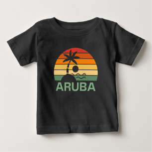 Aruba Vintag Palm Trees Summer Beach Baby T-shirt