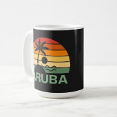 Aruba Vintag Palm Trees Summer Beach Kaffeetasse (Vorderseite Links)