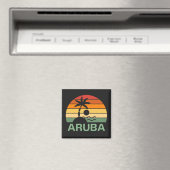 Aruba Vintag Palm Trees Summer Beach Magnet (In Situ (Geschirrspüler))