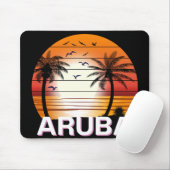 Aruba Vintag Palm Trees Summer Beach Mousepad (Mit Mouse)