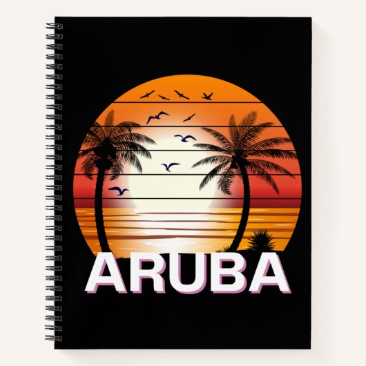 Aruba Vintag Palm Trees Summer Beach Notizblock (Vorderseite)