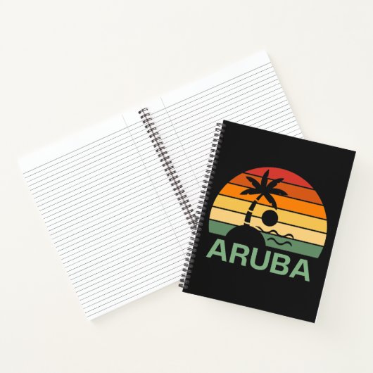 Aruba Vintag Palm Trees Summer Beach Notizblock (Innenseite)