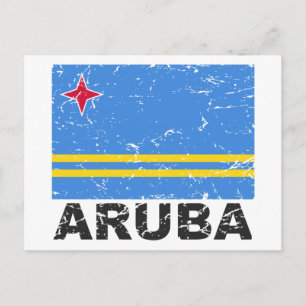 Aruba Vintage-Flagge Postkarte