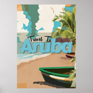 Aruba Vintage Reiseplakat. Poster