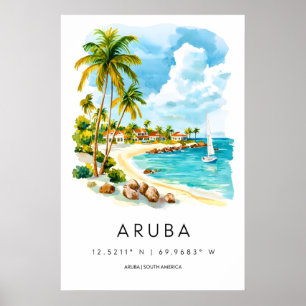 Aruba Vintage Reiseplakat Ski Nationalpark Poster