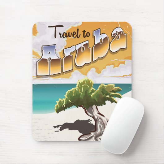 Aruba Vintager Strandausdruck Mousepad (Mit Mouse)