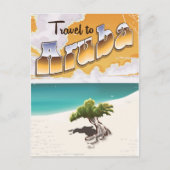 Aruba Vintager Strandausdruck Postkarte (Vorderseite)