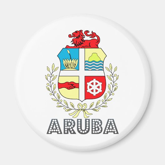 Aruba-Wappen Magnet (Vorne)