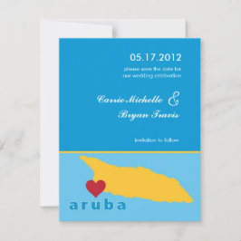 Aruba Wedding Save the Date Announcement Einladung